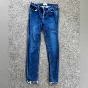 Free People button fly jeans | size 30 Blue